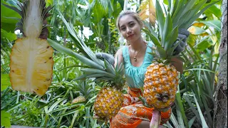 Fresh pineapple and cook food in my countryside - Polin lifestyle