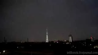 lighting /tv tower/ молния попадает в телебашню СПб