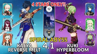 New 4.1 Spiral Abyss│Kaeya Reverse Melt & Kuki Hyperbloom | Floor 12 - 9 Stars | Genshin Impact