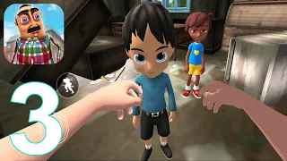 Hello Crazy Neighbor Game Secret Family Escape 3D Gameplay Walkthrough Part 3 (IOS/Android)