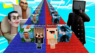 DESAFÍO DE LUCKY BLOCK de SKIBIDI TOILET VS TV MAN  📺🚽 BEBÉ NOOB Y BEBE NOOBSI