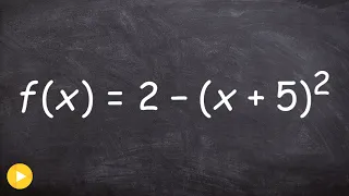 Graphing and describing transformations of a quadratic equation