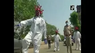 Police in India enact coronavirus zombies to scare away lockdown violators