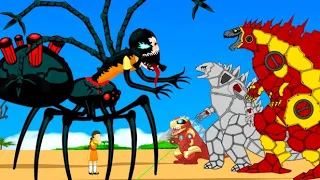 Evolution Of Godzilla Iron Earth Vs Spider Squid Game Doll Venom | 어몽어스 오징어 게임