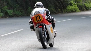 500cc Senior Classic TT race at the Manx Grand Prix Isle of Man 2015 Quarry bends