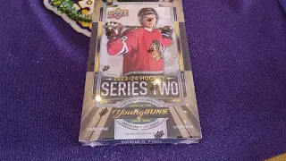 Opening a 2023-24 upper deck series 2 hobby box my first bedard