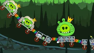Bad Piggies - Flight In The Night Walkthrough Level With King Pig Train and Zombie Piggies!