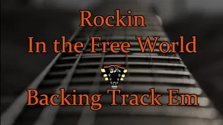 Rockin in the Free World Backing Track Em | Extended Ending Solo