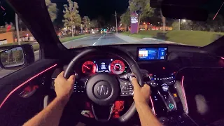 2021 Acura TLX Type S POV Night Drive (3D Audio)(ASMR)
