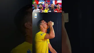 Ronaldo VS Messi VS Haaland VS Mbappe VS Lewandowski Healthy and Unhealthy Drinks