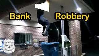 Bank Robbery Suspect Drops Out of Ceiling And Into Recycling Bin in Front of Officers