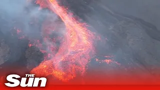 La Palma Volcano oozes pools of red-hot lava as eruption rages on