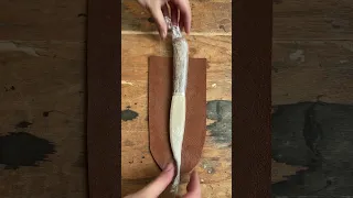 Making leather sheath for knife