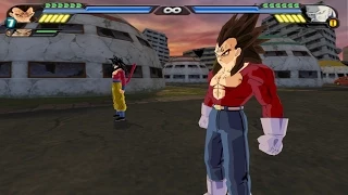 Majin Gogeta SSJ4 VS Omega Shenron (Goku SSJ4 and Majin Vegeta SSJ4 Fusion Mod in DBZ Tenkaichi 3)