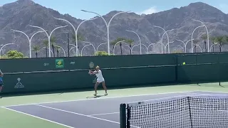 Emma Raducanu Practice Indian Wells 2021 BNP Paribas Open Court Level View |HD|