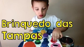 Brinquedo Educativo de Tampas - Coordenação Motora Fina