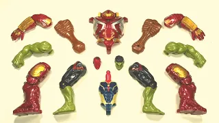 merakit mainan hulk smash, robot ironman, siren head, vision