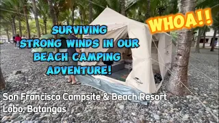 Beach Camping | Strong Winds vs Inflatable Tent | Lobo Batangas