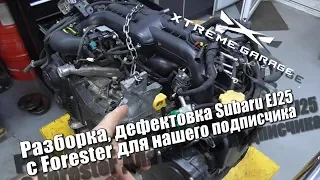 Разборка, дефектовка Subaru EJ25 с Forester для нашего подписчика