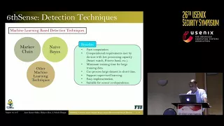 USENIX Security '17 - 6thSense: A Context-aware Sensor-based Attack Detector for Smart Devices