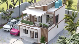 Fantastic Small House Design, House 6x8 Meters with 3 BEDROOM and Balcony, Most Beautiful 2 Storey