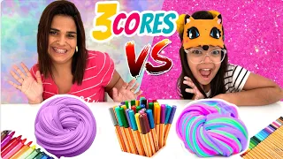 DESAFIO COLORINDO SLIME COM 3 CORES DE CANETINHA - 3 MARKER CHALLENGE