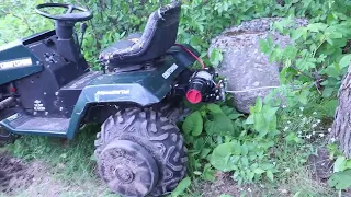 Winch Mounted to Craftsman Tractor