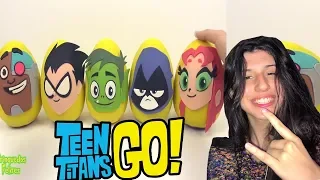 5 OVOS SURPRESA GIGANTES DE MASSINHA PLAY DOH DOS JOVENS TITÃS EM AÇÃO  (TEEN TITANS)