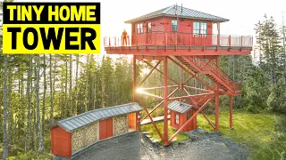 UNIQUE TINY HOME TOWER 30ft In The Air w/ Ocean Views! (Full Tour)