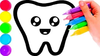 Glitter Toy Tooth & Toothpaste coloring and drawing for Kids, Toddlers Кис Кис