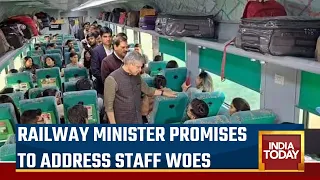 Watch: Railway Minister Ashwini Vaishnaw Inspects Shatabdi Express, Interacts With Passengers