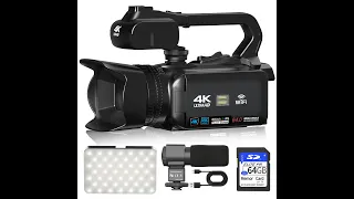 VETEK 4K Video Camera Camcorder, UHD 64MP Vlogging Camera for YuTube with WiFi Digital Camera