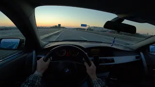 4K Sunset POV driving BMW e60 530i | German Autobahn