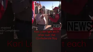 Kari Lake supporters fight each other over the Confederate flag