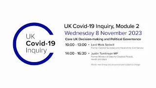 UK Covid-19 Inquiry - Module 2 Hearing PM - 8 November 2023