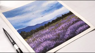 Watercolor Painting for beginners | Landscape Scenery | Watercolor tutorial landscape #watercolor