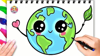 Fun and Easy Drawing, Painting and Coloring Earth for Kids & Toddlers