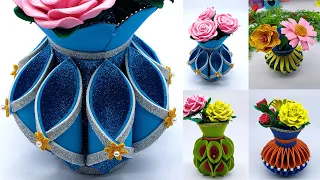 4 Types Of Flower Vase - Foam sheet craft ideas home decoration - Beautiful craft ideas