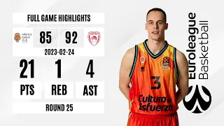 Klemen Prepelic Full Game Highlights (21 PTS, 1 REB, 4 AST) vs Olympiacos Piraeus