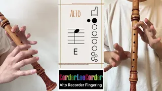 [Alto Recorder Fingering] Alto recorder fingering charts with sharp flat # b Bb F#