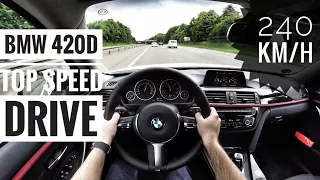 BMW 420d Gran Coupe (2016) - POV on german Autobahn by day and night - Top Speed Drive