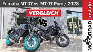 Vergleich Yamaha MT-07 / MT-07 Pure | Test und Vergleich der beiden aktuellen Yamaha MT-07/Pure 2023