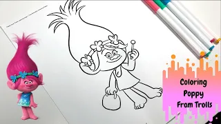 How To Color Poppy from Trolls with Crayola Super Tip Markers