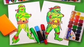 Как рисовать Черепашку Ниндзя Рафаэля | How to draw ninja turtles Raphael | Урок рисования для детей