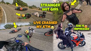 My Ktm😭 LIVE CRASHED | Hot Stranger Girl😍 wants to Ride😱 | Live Crashed Captured😱 On GoPro