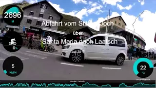 Abfahrt vom Stilfser Joch über Santa Maria nach Laatsch Juli 2017