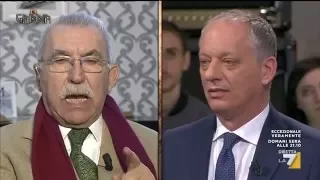 Giulietto Chiesa vs Peter Gomez e Alessandro Sallusti: "Comunista!", "Stronzo!"