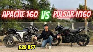 New Pulsar N160 E20 vs Apache 160 4V Comparison | Which one to buy 🤔 |