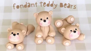 🐻How to make 3 cute fondant Teddy Bears Easy step by step tutorial (weights and tools included)