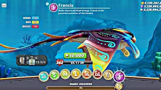 Hungry Shark World New Shark Francis Manta Ray - All Sharks Unlocked &  Francis Shark Gameplay 2023